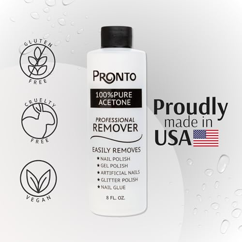 Pronto 100% Acetone Gel Nail Polish Remover - Gel Polish Remover for Nails | Acetone Nail Polish Remover For Nails for Removal of Glue, Gel, Acrylic & Dip | Gel Polish Remover, 8 Fl oz - Image 5