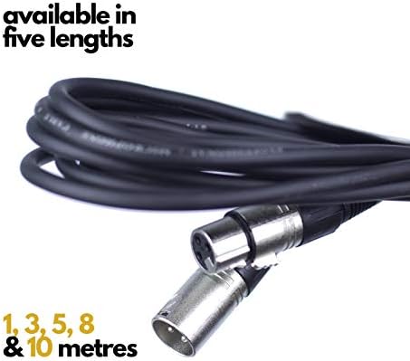 Urbanphonics XLR Mic Cable | Premium Quality Pro Microphone Lead | Balanced Male XLR to Female XLR | 3 Metre Black | Clearer Sound for PA Systems, Studio Recording, Mixers, Amplification & Speakers