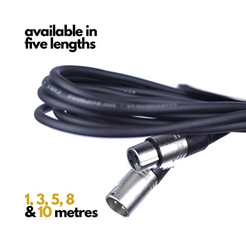 Câble micro XLR de 5m noir symétrique pour mélangeur audio et microphone
