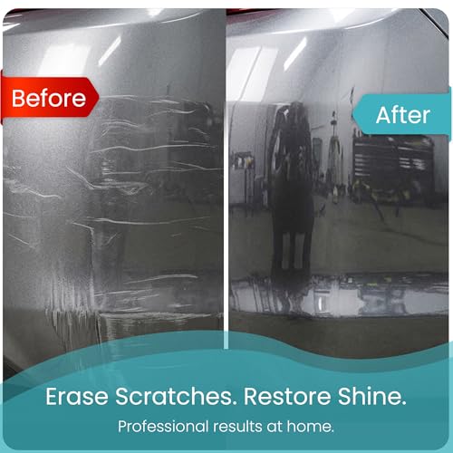 Image of Car Scratch Remover Kit for Vehicles. Perfect for Car Clear Coat Repair, Wax Removal & Erase Scratches. Includes Buffing Pad, Filling /Polish Rubbing Compound, & Polishing Cloth