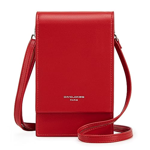 David Jones - Sac Bandoulière Téléphone Portable Femme - Petit Sac à Main Porté Epaule - Mini Pochette Sacoche Elégant - Simili Cuir PU - Ville Travail...