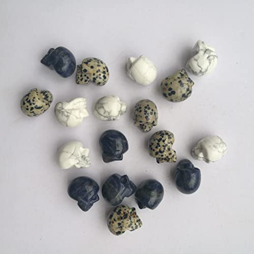 Manekieko 2 Pcs Natural Sodalite Mini Crystal Human Skull Figurines,25mm Handcarved Crystals and Healing Stone Room Decor Gemstone - Image 3
