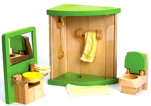 Wanju 841141 - Holz Puppenhaus-Möbel, Badezimmer Cover