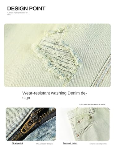 Jeans Pants Trousers Denim Retro Men's Punched Versatile High Street Comfortable Straight Long4