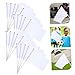 NAMOARLY 20pcs Small White Flags Sticks Referee Flag for Racing Waving Flag Decor Lightweight Flagpoles for Car Racing Fans