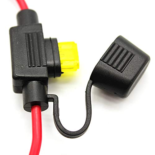 Yorten 5Pcs 12V 20A Fusíveis Porta-fusíveis em linha Mini-lâmina 16AWG à prova de respingos