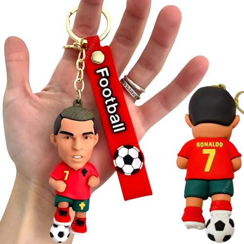 Image of Football jersey Keychain | Ronaldo key chains | messi Keychain | 3D Cute silicone key chain for bike men | soccer Keyring gifts for boys | anime key holder for bag