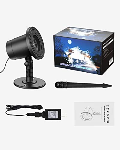 Koicaxy Christmas Projector Lights Outdoor Snowflake LED Light Projector Waterproof Xmas Projector Lights for Wedding Party Holiday Outdoor Indoor