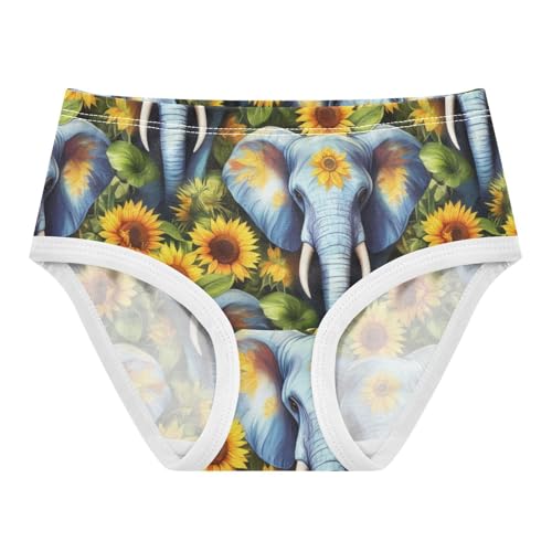 Girls Underwear Toddler 2t Cotton Panties for Girl Flower Briefs Undies Kids Vibrant Elephants Sunflowers Animal