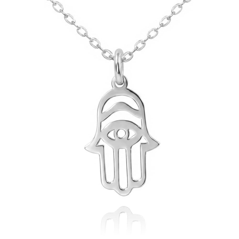 Passo Cadena plata mujer con colgante Mano de Fatima - Amuletos de la suerte y proteccion - Ideal como regalos para mujer, se envía presentado en una cajita