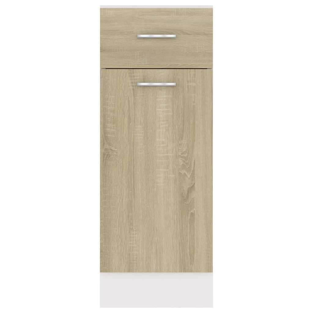 Mobile da cucina Lyon in rovere Sonoma, 30 x 46 x 81,5 cm, mobile da cucina con cassetto e ripiani, mobile da cucina per riporre oggetti e ordine, credenza da cucina, pratica e durevole