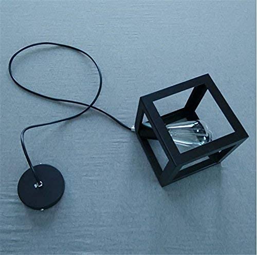 Iluminación interior moderna con lámpara de techo industrial de metal en cubo para espacios acogedores 4