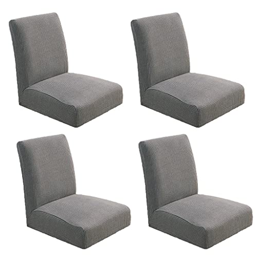 Housse de chaise de salle à manger extensible lot de 4 pour dossier bas - 7