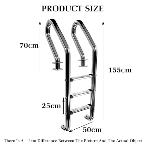 Escalera para piscina con 3 peldaños de acero inoxidable miniatura 2