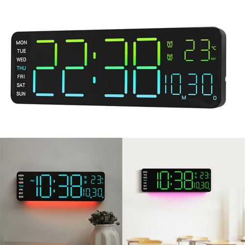 Horloge numérique à LED télécommandée à luminosité ajustable