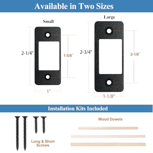 image for MOSECYOU Deadbolt Restorer Strike Plates Narrow Side and Large Hole, F