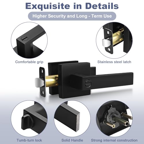 5-Pack-Door-Handles-Black-Interior-Door-Knobs-Keyless-Privacy-Door-Levers-with-Lock-Heavy-Duty-Zinc-Alloy-207-lb-Door-Lockset-for-Bedroom-Bathroom