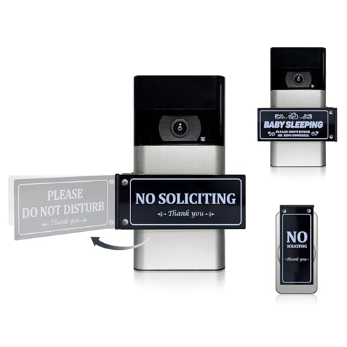 Brivdeto Stainless Steel Doorbell Cover with No Soliciting Sign Black