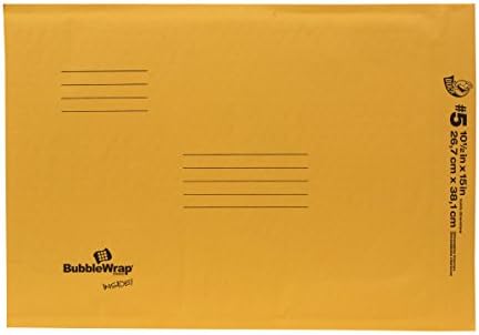 5-Pack EcoSwift Kraft Bubble Mailers - Size #5 Self-Sealing Shipping Envelopes 10.5x16 Inches