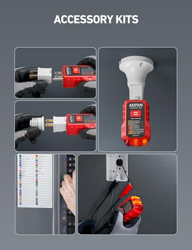 Image of AstroAI Circuit Breaker Finder Tool with GFCI Outlet Tester for 90-120V AC | Electrical Tester Tool for DIYers /Homeowners /Electricians, Quickly Locates Breakers with Indicators, w / Case and 4 Adapters
