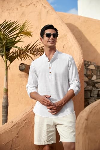 Image of Zombom Men's Combo Cotton Polyester Blend Solid Full Sleeve Straight Regular Fit Mandarin /Chinese Collor Kurta (Pack of 2)