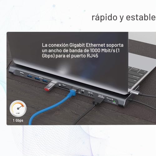 Docking Station USB-C para MacBook gris: adaptador todo-en-uno XMTYPECDOCK 3