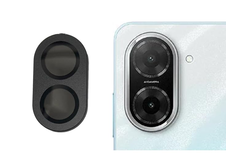 Image of imluckies Camera Ring Lens Protector (Aluminum with Tempered Glass) Compatible for Redmi A5 4G - Black (Pack of 1 rings)