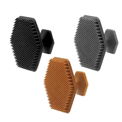 3 Pack Silicone Face Scrubber for Men Emptycolor Beard Scrubber for Men Exfoliating Brush Face Wash Tools Facial Silicone Scrubber for Mens Skincare & Beard Care