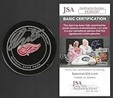 Elmer Soderblom Signed Detroit Wings Official Game Puck JSA COA - Autographed NHL Pucks