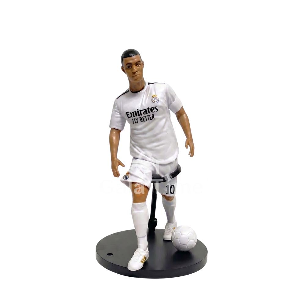 Image of No 10 Football Player Action Figure Sports Collectible Static Figurine with Stand Ball Detailed Display Showpiece Gift for Kids Adults Football Fans Home Office Desk Decor