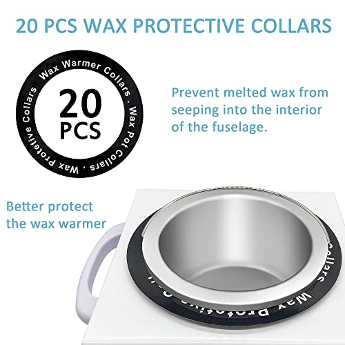 Professional Waxing Kit Wax Warmer Double Pot Wax Heater Machine for Hair Removal, Large Waxing Pot for Spa Salon Beauty Esthetician Home, with Adjustable Temperature Set, 50 Stick & 20 Collar(White)