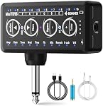 Donner Guitar Headphone Amp, Mini Turbo Headphone Amplifier Guitar, 10 Amp Models with Tuner, Inlay Multi Effects Delay Reverb Chorus Overdrive, USB Export