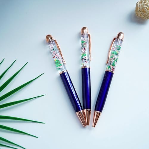 Image of Christmas Snowman Tree Funny Pens Cute Floater Floating Liquid Writing Journaling Office Pen Unique Gift For Women Men Kids Girl Boy