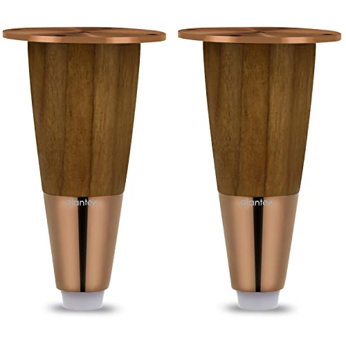 Image of Plantex Heavy Duty Round 4 inch Spare Sofa Legs for Bed Furniture /Sofa Legs for Furniture Fitting /Table Legs /Sofa Leg Set of 2 pcs (Rose Gold Finish)