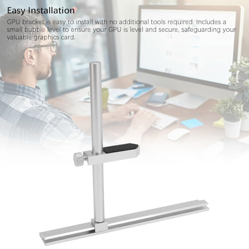 Soporte ajustable de aluminio para GPU con nivel de burbuja miniatura 4