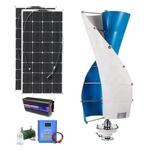 Kit Generatore Eolico Domestico Ad Asse Verticale Da 3000 W - 12 V/24 V/48 V/96 V/120 V con Regolatore Mppt E Inverter - Sistema Eolico Trifase per Energia Gratuita