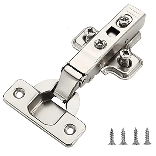 Furniware 2 pcs Soft Close Cabinet Hinge,110 Degree Full Overlay Kitchen Door Hinge,35mm Concealed Kitchen Cabinet Hinges Cabinet Door Plate with Screws