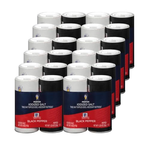 Morton McCormick Iodized Salt and Pepper Shaker Set, 5.25 Ounce (Pack of 12)