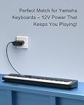 VHBW pour Adaptateur clavier Yamaha 12V Compatible avec le clavier Yamaha PSR-240 PSR-18 PSR78 AN200 PSR170 PSR175 Serie Remplacement pour Yamaha PA130 PA150 PA-3B Adaptateur de puissance de clavier