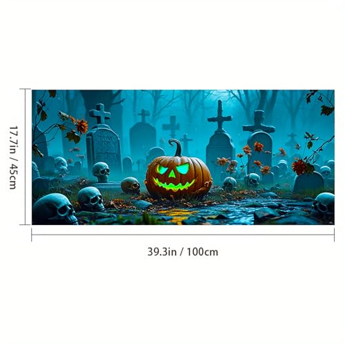 Vinilo Decorativo Halloween HOMETITUTE 39.3x17.7 pulgadas miniatura 3