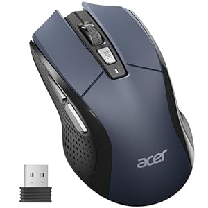 Acer Wireless Mouse, 4000 DPI Optical Computer Mouse 5-level Adjustable, Ergonomic Mice Wireless 2.4GHz USB Receiver, 6 Buttons, Battery Indicator, Cordless Mice for Laptop, PC, Desktop, Office Home