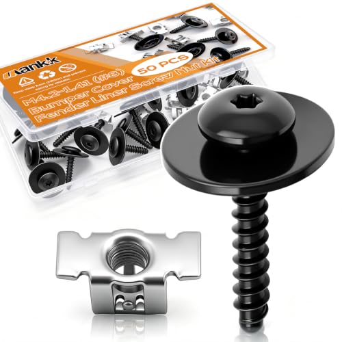 Image of mankk 50PCS M4.2-1.41 (#8) Fender Liner Splash Shield Bolt Screw and Clips GM Fender Liner Screws 11548270 11609952
