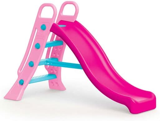 Dolu Big Garden Slide With Water Feature For Children From 2 Years 2 in 1 Large Light Pink Ladder and Bright Pink Slope Freestanding Slide for Kids Indoor & Outdoor Play Equipment For Children Kids