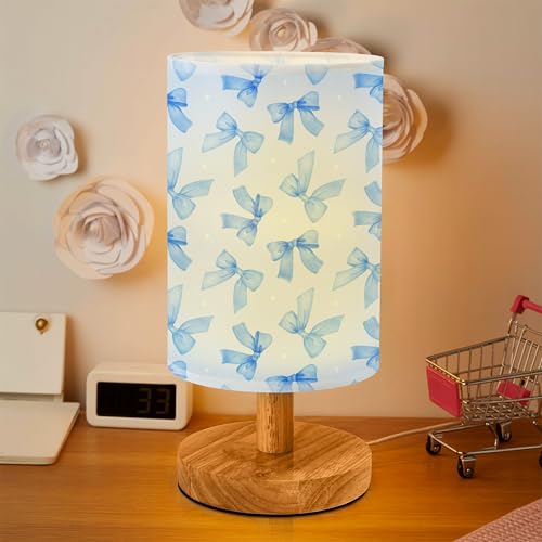 Lampe de chevet amusante nœud bleu équipée d'un port USB de charge