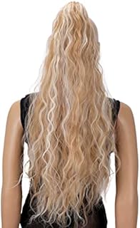 CAISHA by PRETTYSHOP 28" Extra Long Voluminous Wavy Clip On Hairpiece Plait Ponytail Heat Resistant Synthetic Red Mix H715