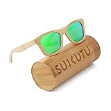 brille holzoptik apollo 1. Bambusrahmen. SUKUTU Bambus leichte Holz ganze Rahmen Sonnenbrillen polarisierte Gläser Mens Womens Eyewear schwimmende Stil Brille (Grün)