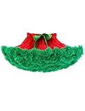 Baby Girls Tutu Skirt Princess Fluffy Soft Chiffon Ballet Birthday Party Pettiskirt Red-Green S
