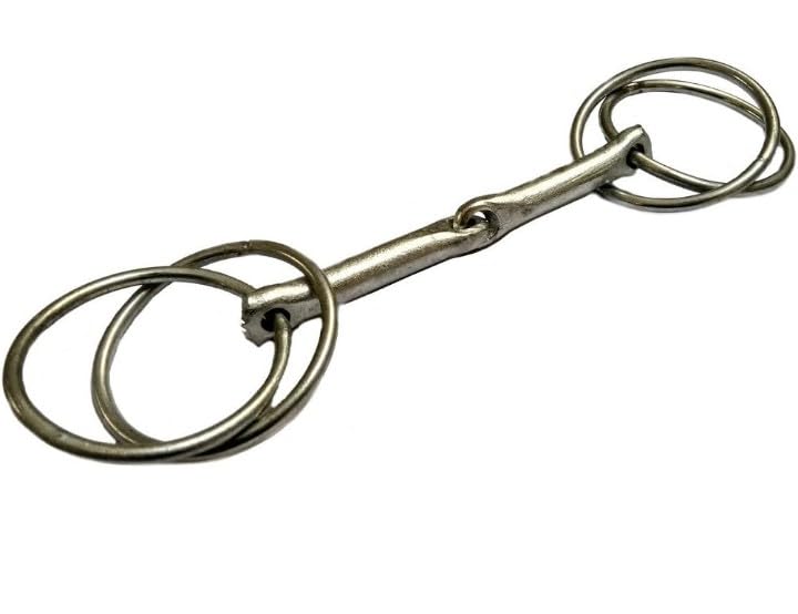 Iron Loose Ring Snaffle Horse Bit – Smooth Jointed Mouthpiece Equestrian Training Tack (Lagam)-image-24