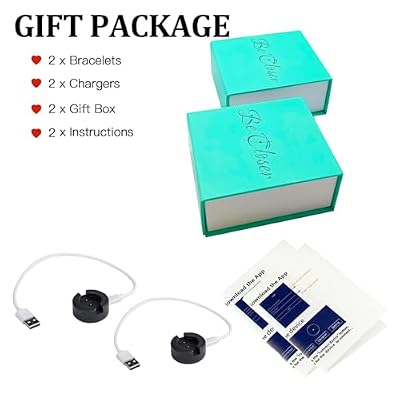 Long Distance Touch Bracelets for Couples, Vibration & Light up | Long Distance Couples Bracelets Relationship Gifts for Girlfriend Bluetooth Pairing Jewelry Xmas Gifts