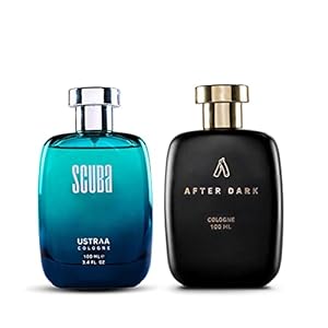 Ustraa Scuba Cologne 100ml & After Dark Cologne 100ml - Perfume for Men